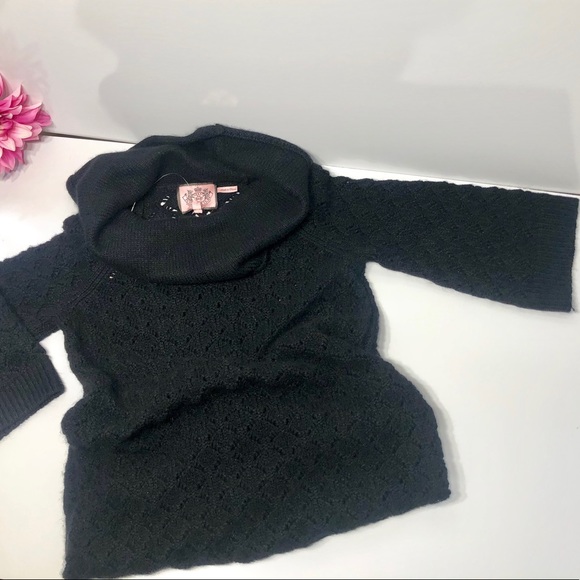 Juicy Couture Blk Chunky Cowl Sweater NWT - Picture 2 of 8